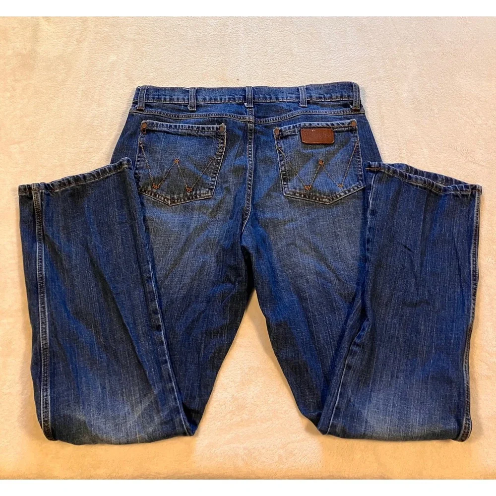 Wrangler Retro Relaxed Bootcut Jeans Mens 35x34 Blue Denim 10WRT20JH
